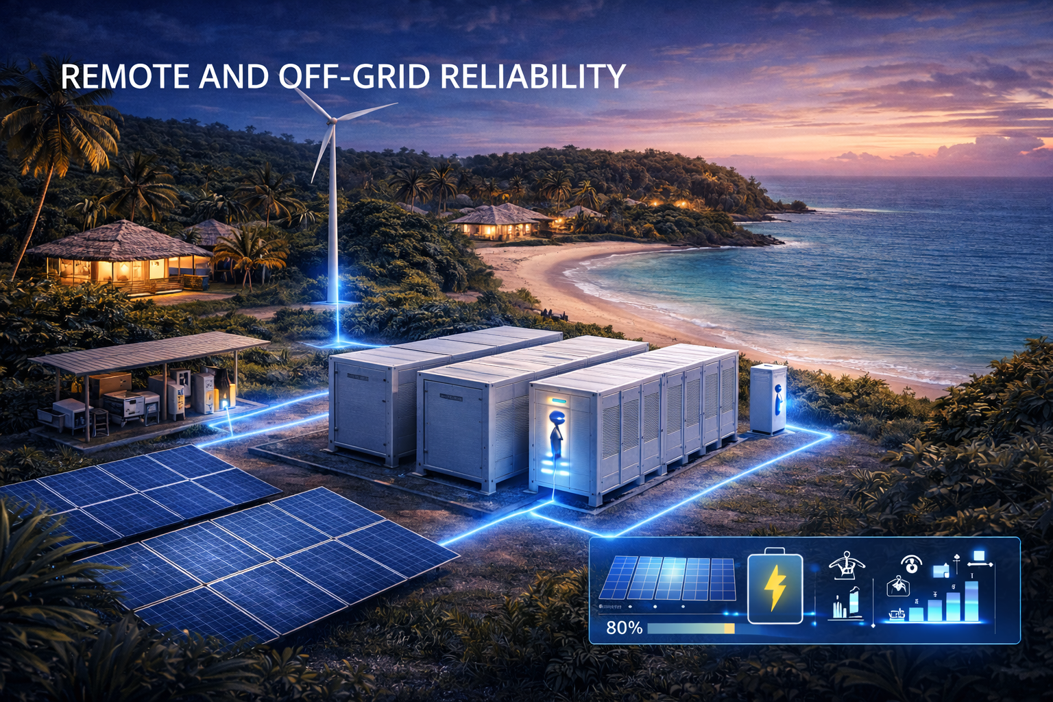 Remote off-grid hybrid energy and water systems
