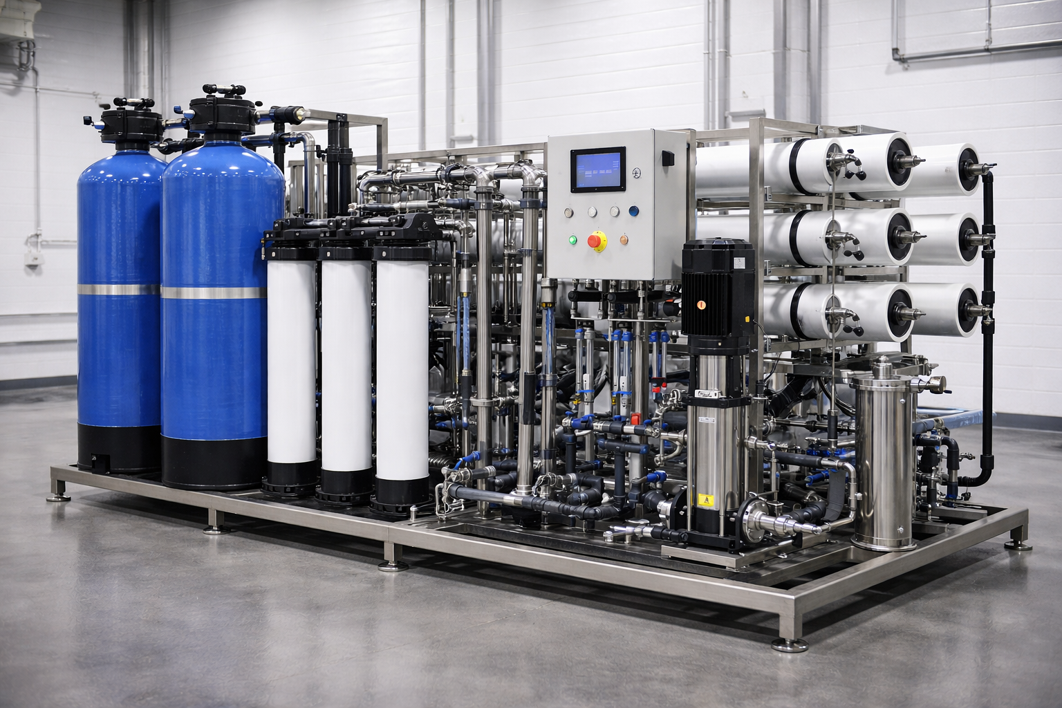 Industrial scale water treatment facility