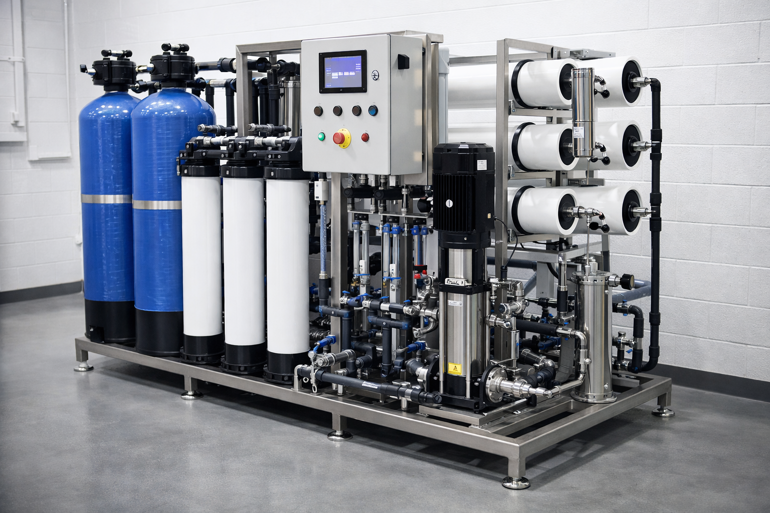 Commercial water filtration plant